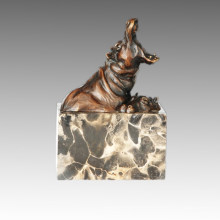 Animal Bronze Sculpture Hippopotamus/Hippo Deco Brass Statue Tpal-276